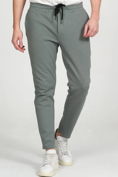 Erkek Relaxed Fit Beli Lastikli Bağcıklı Pamuklu Rahat Spor Jogger Pantolon ürün görseli 1