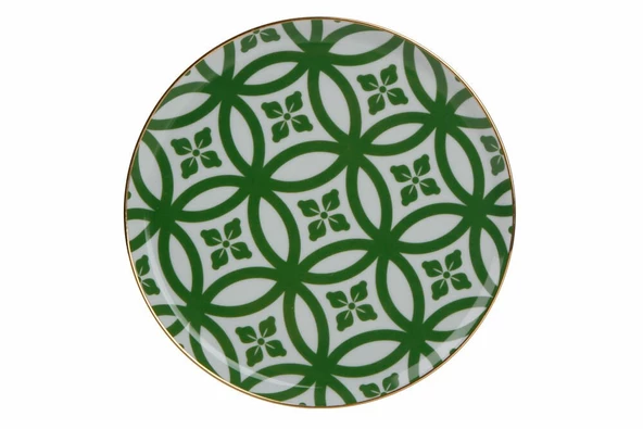Porland Morocco Desen Yeşil Düz Tabak 20cm ürün görseli 1