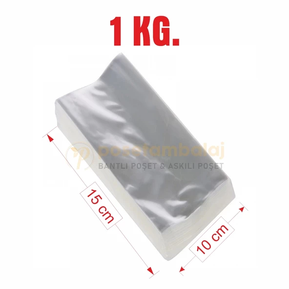 10x15 cm Jelatin Bantsız Düz Şeffaf / 1 kg. Kurabiye Poşeti ürün görseli 1