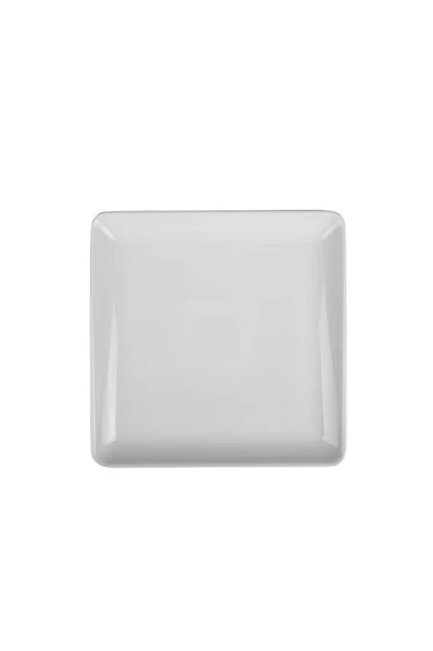 Ahşap Yuvarlak Ayaklı Kare 25 cm Servis Tabağı Beyaz 9 cm ürün görseli 1