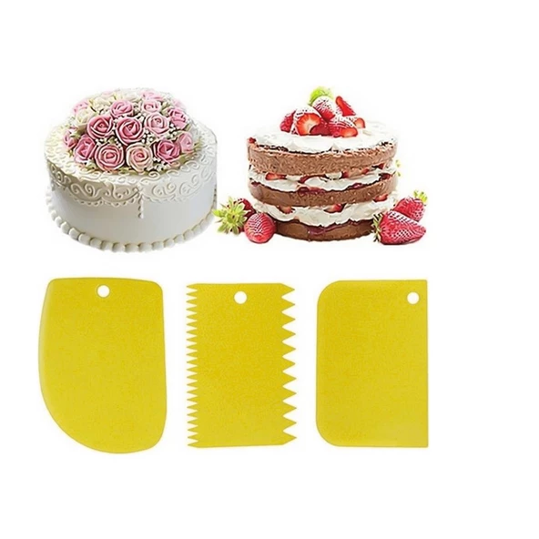 Hometarz 3 lü Silikon Hamur Kesici Doğrayıcı Kazıyıcı Spatula Set ürün görseli 1