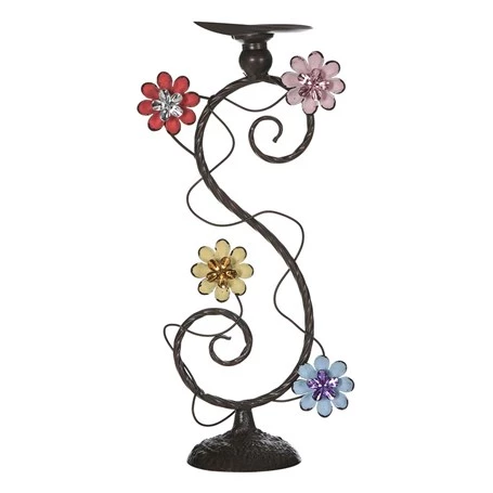 Vitale Saga Çiçekli Metal Mumluk 11x40 cm AK.GA0022 ürün görseli 1
