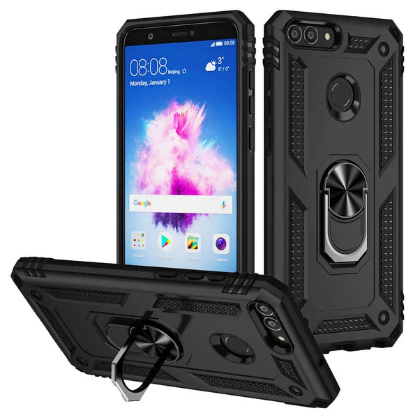 Gpack Huawei P Smart Kılıf Vega Tank Standlı Yüzüklü Mıknatıslı ürün görseli 1