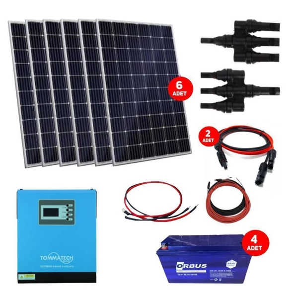 Güneş Enerjisi Bağ Evi Solar Paketi 5KVA İnverter 330W Güneş Paneli 150AH Jel Akü ürün görseli 1
