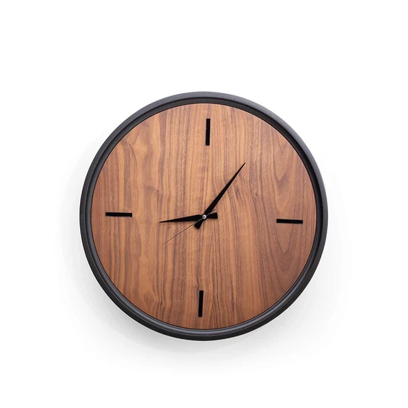 Rehome Ron Saat | Ceviz Kaplamalı Modern Duvar Saati | 55 cm Çap Duvar Saati ürün görseli 1