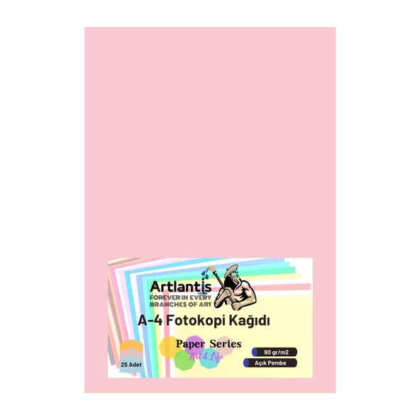 Renkli A-4 Fotokopi Kağıdı 25 li 1 Paket Artlantis Fotokopi Renkli A4 Kağıdı ürün görseli 1