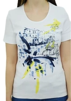 Baskılı Beyaz T-Shirt - Resim 4