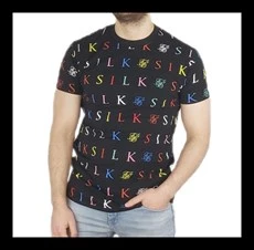 Siyah Yazı Detaylı T-shirt 1064 ürün görseli 1