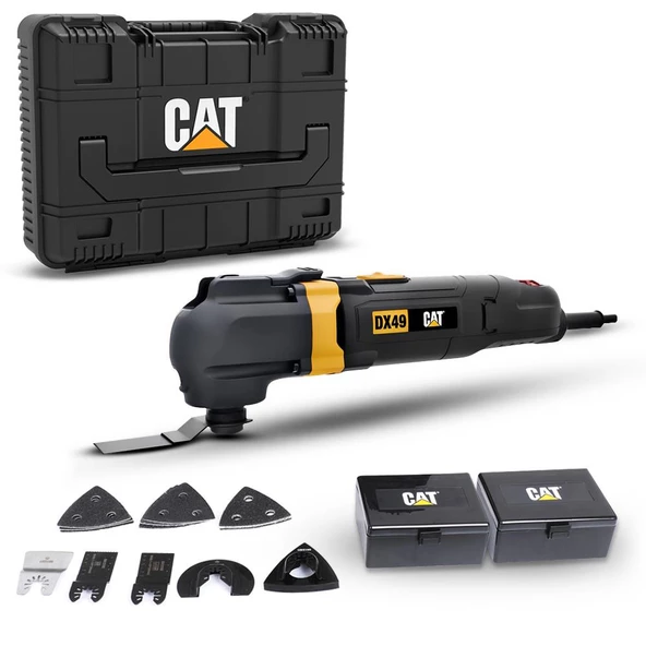CAT DX49.1 350Watt Profesyonel Çok Amaçlı Devir Ayarlı Kesme Raspalama ve Zımpara + 14 Adet Aksesuar ürün görseli 1