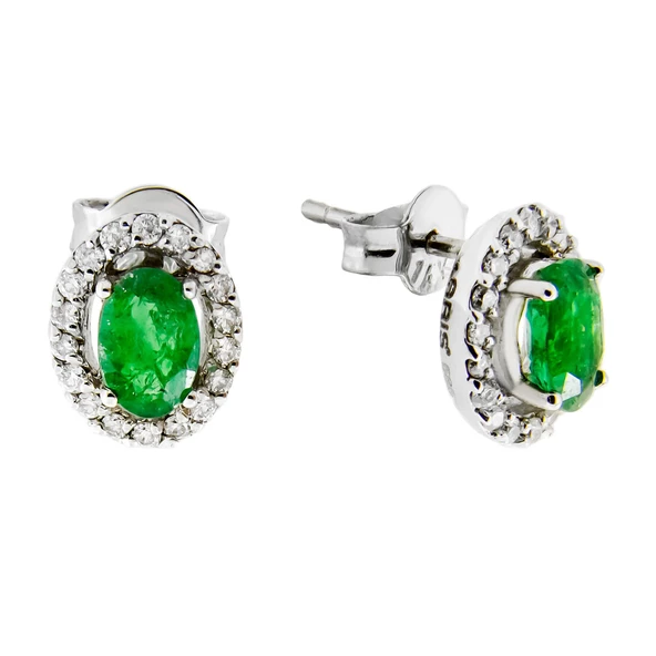 0,24 Ct Zümrüt Pırlanta Küpe ürün görseli 1