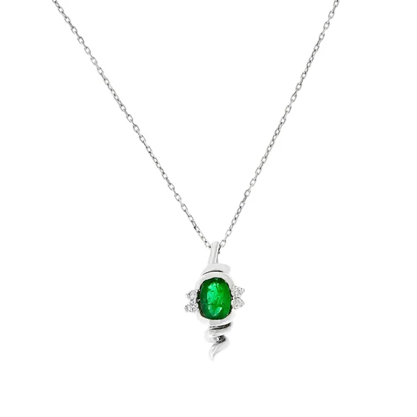 0,49 Ct Pırlanta Zümrüt Kolye ürün görseli 1