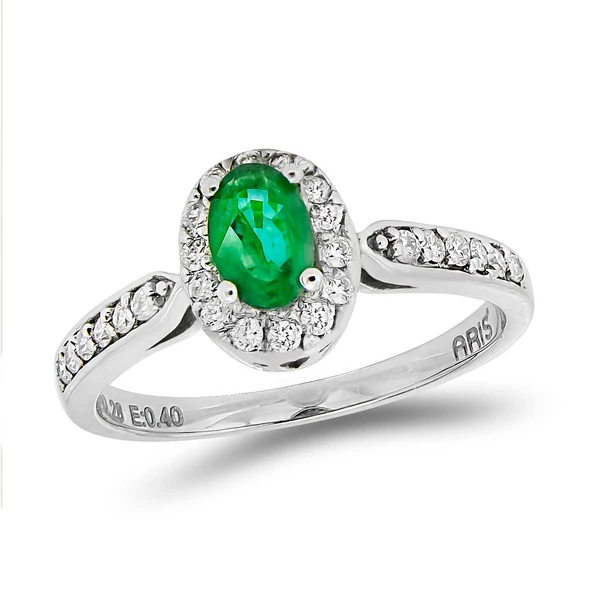 0,68 Ct Pırlanta Zümrüt Yüzük ürün görseli 1