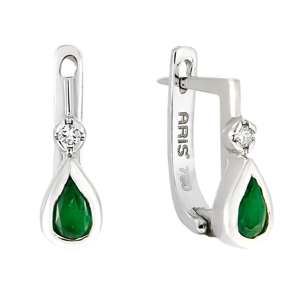0,42 Ct Zümrüt Pırlanta Küpe ürün görseli 1