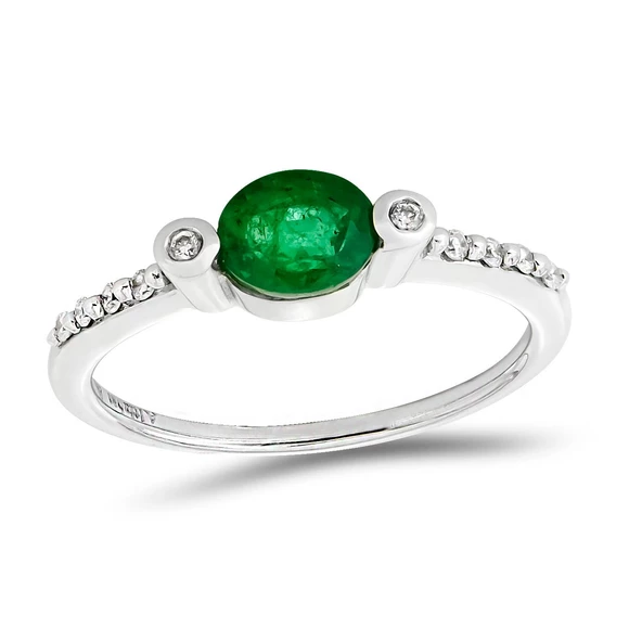0,63 Ct Pırlanta Zümrüt Yüzük ürün görseli 1