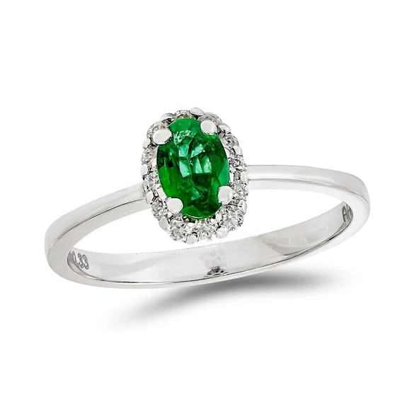 0,48 Ct Pırlanta Zümrüt Yüzük ürün görseli 1