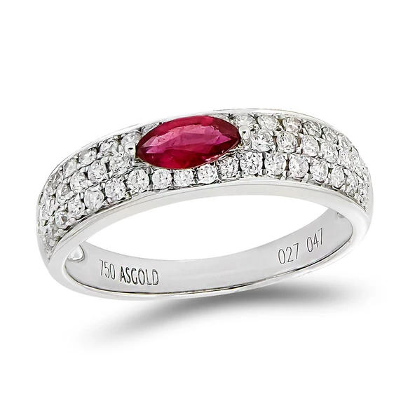 0,74 Ct Pırlanta Yakut Yüzük ürün görseli 1
