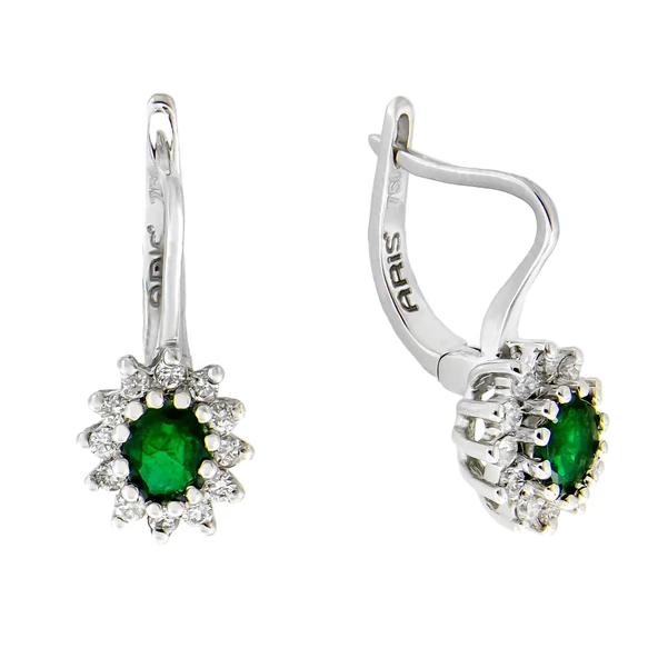 0,79 Ct Zümrüt Pırlanta Küpe ürün görseli 1