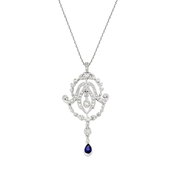 0,82 Ct Pırlanta Safir Kolye ürün görseli 1