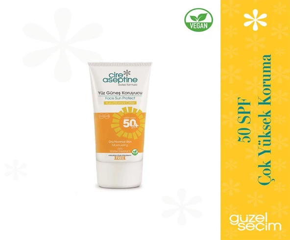 Cire Aseptine Yüz Güneş Koruyucu Kuru ve Normal Ciltler 50 SPF 50 ml ürün görseli 1