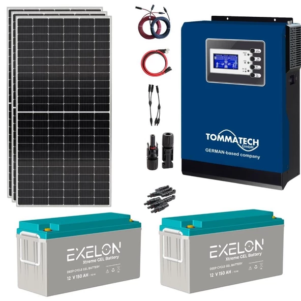 Güneş Enerjisi Bağ Evi Solar Paketi 3KVA İnverter 350W Güneş Paneli 150AH Jel Akü ürün görseli 1