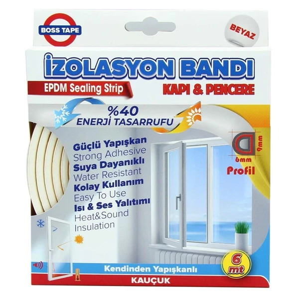 Geseus Epdm Pencere İzalasyon Bantı İzalasyon Fitili 9mmx6 Mt ürün görseli 1