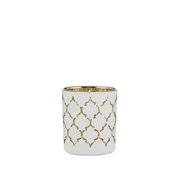 Vitale Cam Mumluk Beyaz-Gold 8 cm AK.JFHC6702450 ürün görseli 1