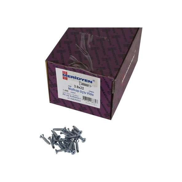 Meridyen Matkap Uçlu Yhb Muv 3.9x22 1000 Li Paket ürün görseli 1