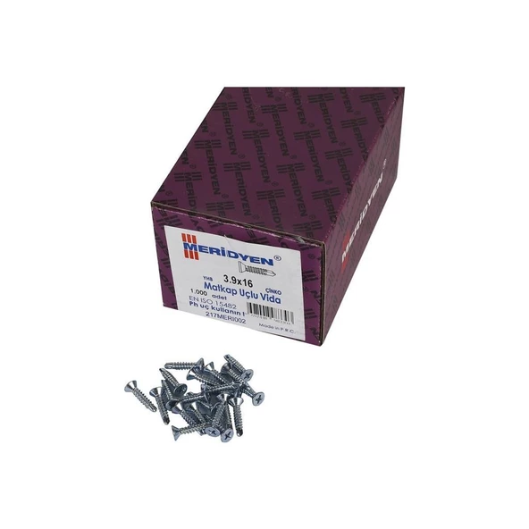 Meridyen Matkap Uçlu Yhb Muv 3.9x16 1000 Li Paket ürün görseli 1