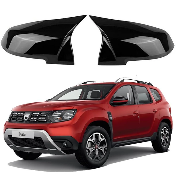 Dacia Duster 2018- Araca Özel Batman Yarasa Ayna Kapağı Pianoblack ürün görseli 1