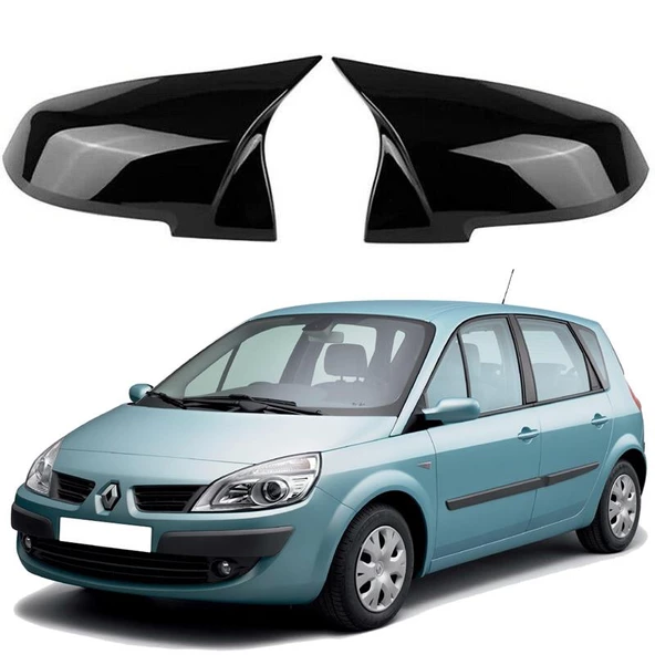 Renault Scenic 2 05-09 Araca Özel Batman Yarasa Ayna Kapağı Pianoblack ürün görseli 1