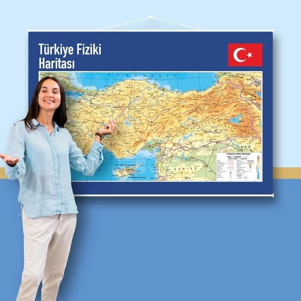 Türkiye Fiziki Haritası 100X150 ürün görseli 1