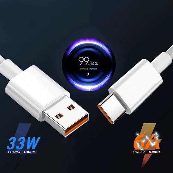Okyanustech Xiaomi Type-C Android Turbo Hızlı Şarj Kablosu 33W 6A Redmi Note 8 9 9s 10 Pro Mi 9t 10T 11 Lite Poco mi 9 11 10 pro redmi k30 K40 Pro ürün görseli 1
