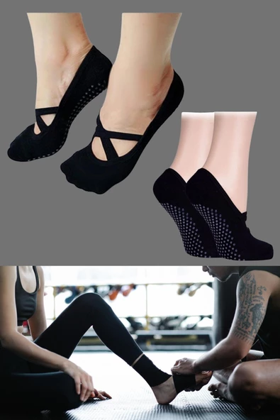 3 Lü Paket Kaydırmaz Bayan Dans Pilates Ve Yoga Çorabı Kadın Çorabı Bayan Çorabı Babet ürün görseli 1