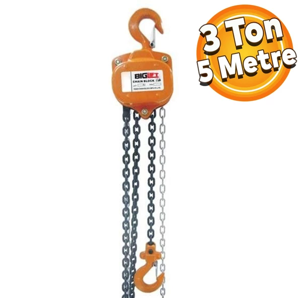 Biglift Zincirli Caraskal Vinç 3 Ton x 5 METRE Zincir BIGCAR3-5 ürün görseli 1