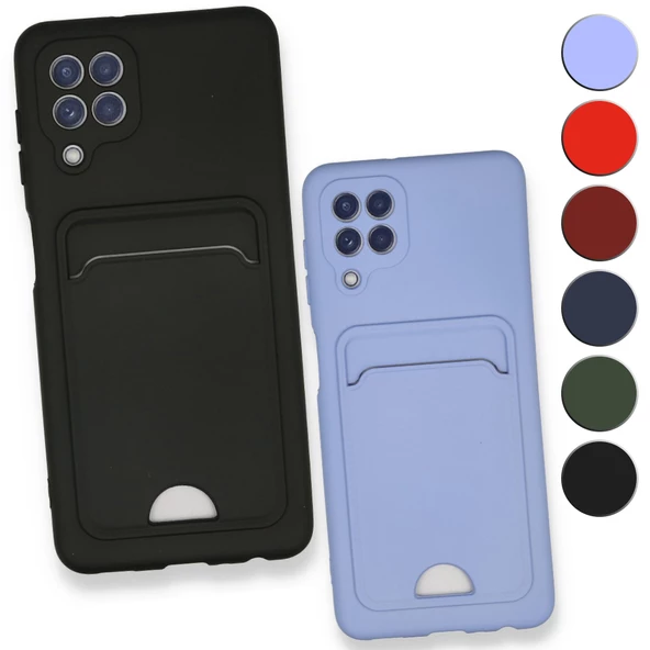 FitCase Samsung Galaxy A22 Cardy Soft Delikli Kartlık Cepli Silikon Kapak ürün görseli 1