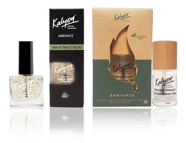 Kalyon Tırnak Eti Peelingii+Kalyon Bitkisel Kuruluk Önleyici Tırnak Bakım Yağı Kenevir Tohumu Yağı 11 Ml ürün görseli 1
