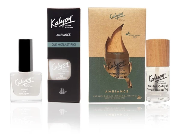 Kalyon Oje Matlaştırıcı+Kalyon Bitkisel Kuruluk Önleyici Tırnak Bakım Yağı Kenevir Tohumu Yağı 11 Ml ürün görseli 1