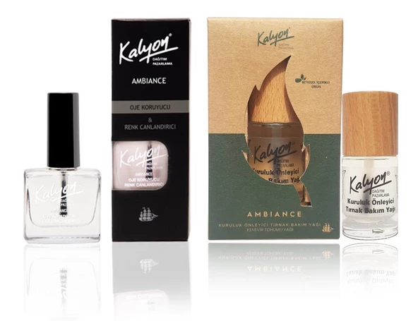 Kalyon Oje Koruyucu+Kalyon Bitkisel Kuruluk Önleyici Tırnak Bakım Yağı Kenevir Tohumu Yağı 11 Ml ürün görseli 1