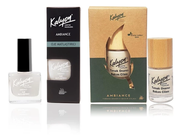 Kalyon Oje Matlaştırıcı+Kalyon Bitkisel Tırnak Onarıcı Bakım Cilası 11 Ml ürün görseli 1