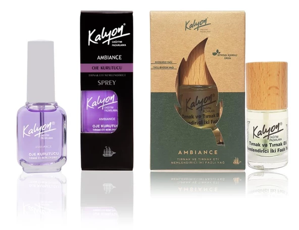 Kalyon Oje Kurutucu Sprey+Kalyon Bitkisel Tırnak ve Tırnak Eti Nemlendirici İki Fazlı Yağ 11 Ml ürün görseli 1
