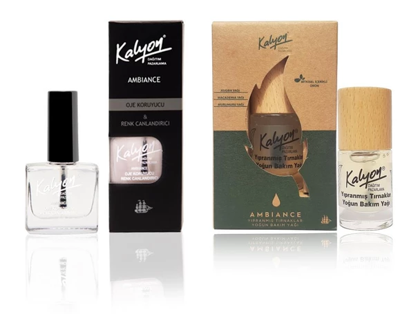 Kalyon Oje Koruyucu+Kalyon Bitkisel Yıpranmış Tırnaklar Yoğun Bakım Yağı 11 Ml ürün görseli 1