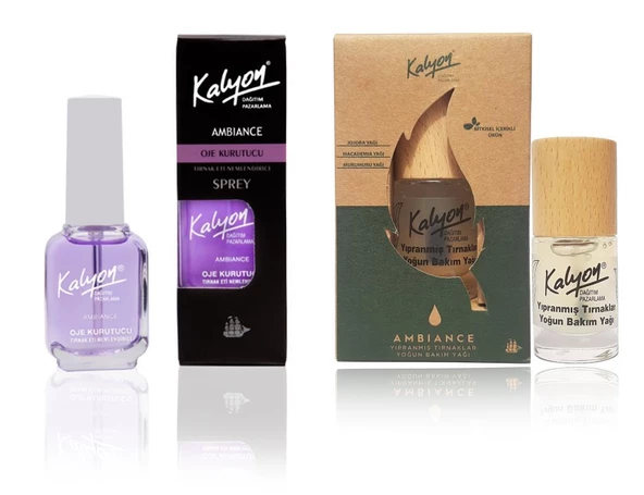 Kalyon Oje Kurutucu Sprey+Kalyon Bitkisel Yıpranmış Tırnaklar Yoğun Bakım Yağı 11 Ml ürün görseli 1