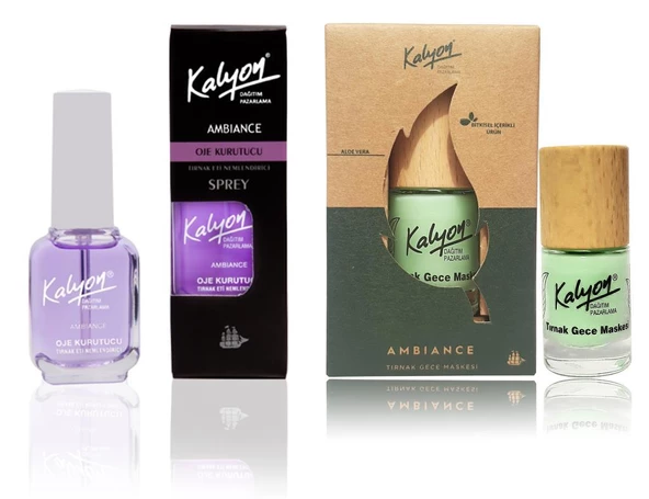 Kalyon Oje Kurutucu Sprey+Kalyon Bitkisel Tırnak Gece Maskesi 11 Ml ürün görseli 1