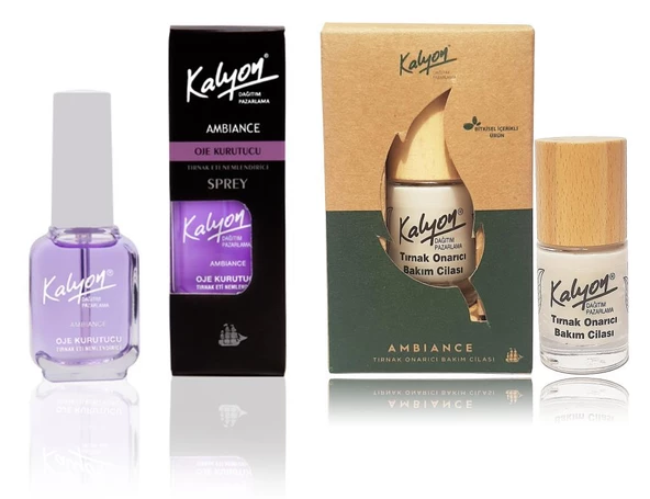 Kalyon Oje Kurutucu Sprey+Kalyon Bitkisel Tırnak Onarıcı Bakım Cilası 11 Ml ürün görseli 1