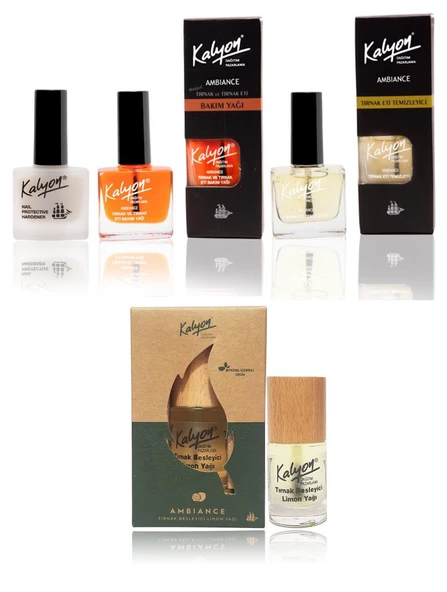 Kalyon Tırnak Sertleştirici+Bakım Yağı+Et Temizleyici+Kalyon Bitkisel Tırnak Besleyici Limon Yağı 11 Ml ürün görseli 1