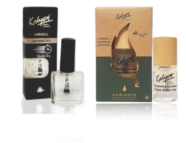 Kalyon Oje Kurutucu Fırçalı+Kalyon Bitkisel Yıpranmış Tırnaklar Yoğun Bakım Yağı 11 Ml ürün görseli 1