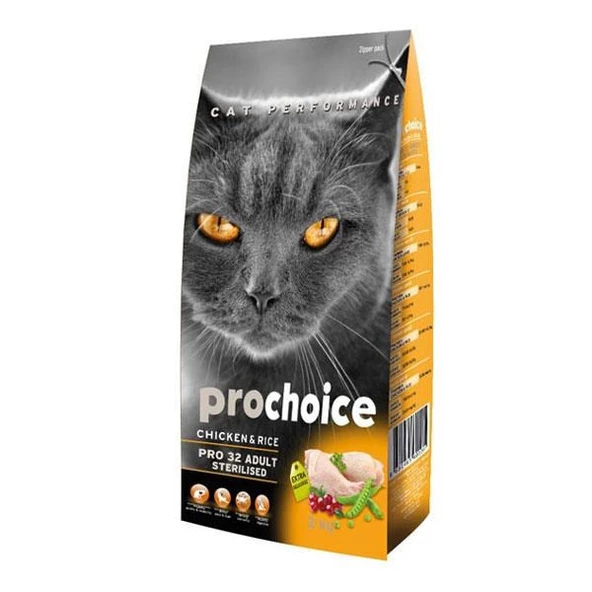 Prochoice Pro 32 Sterilised Tavuklu Kısırlaştırılmış Yetişkin Kedi Maması 15 KG ürün görseli 1
