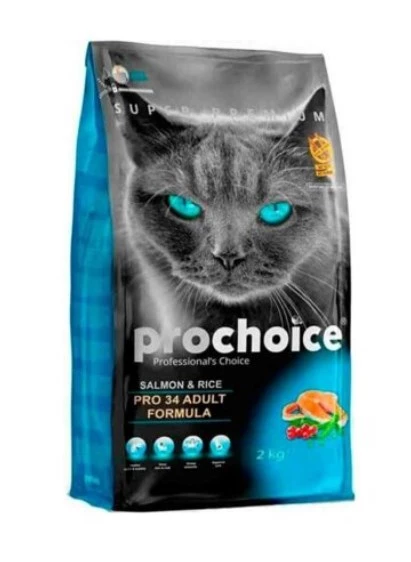 Prochoice Pro 34 Somonlu ve Pirinçli Yetişkin Kedi Maması 2 KG ürün görseli 1