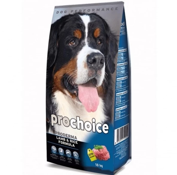 Prochoice Proderma Kuzu Etli ve Pirinçli Yetişkin Köpek Maması 18 KG ürün görseli 1