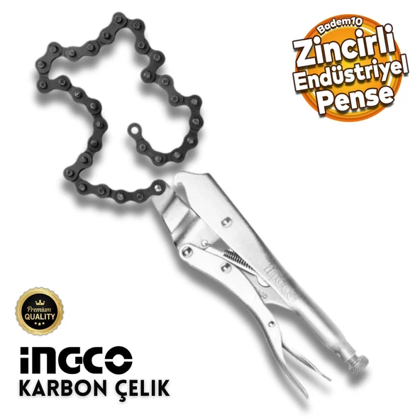 İngco Zincirli Pense Endüstriyel Ayarlı pense 10" 470 mm HCLP0210 ürün görseli 1